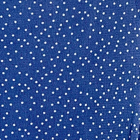 Anthropologie Weston Chiffon Midi Dress XS | Blue Polka Dot Cap Sleeve Fit Flare - Picture 12 of 15